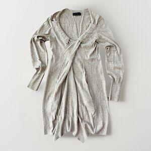 AllSaints Spitafields Symphony Oatmeal Dress Size 10 Wool Stretchy Long Sleeve